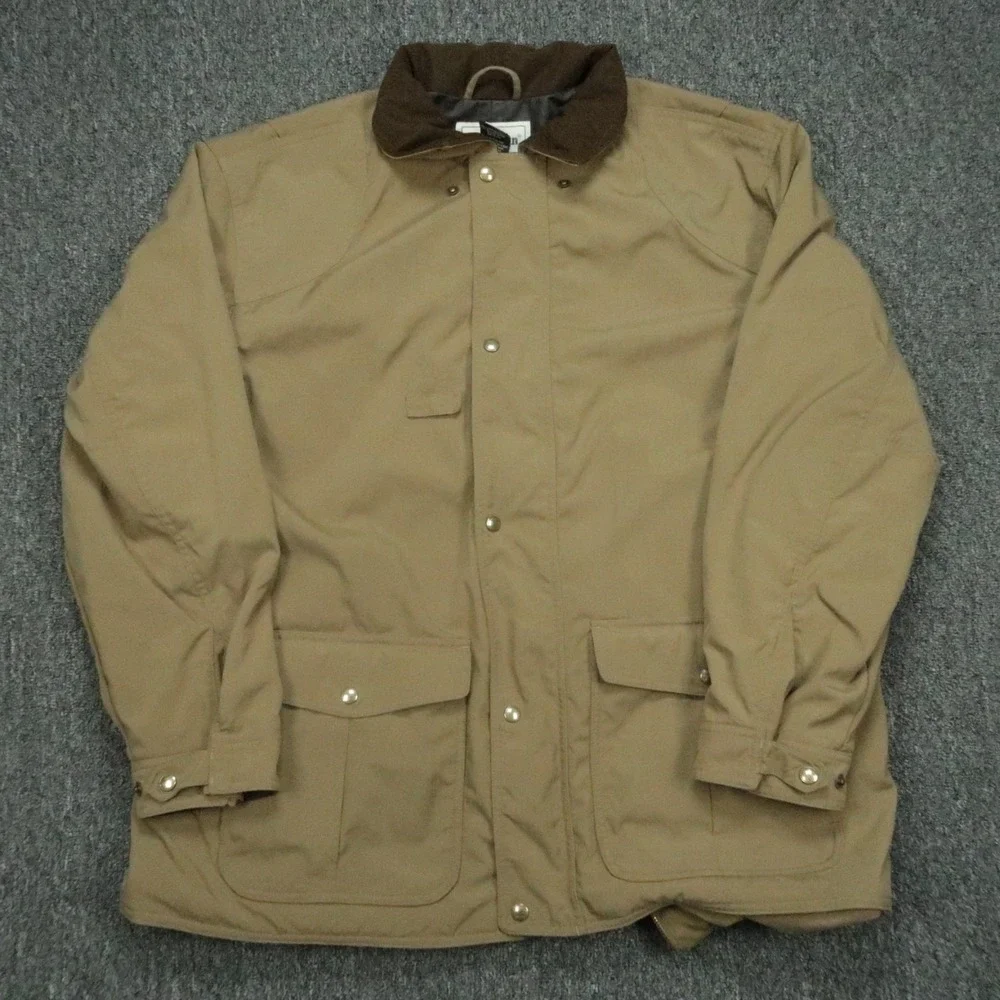 VINTAGE LL Bean Jacket Mens XL Green Brown Gorpcore‎ GTX Full Zip Pockets Chores